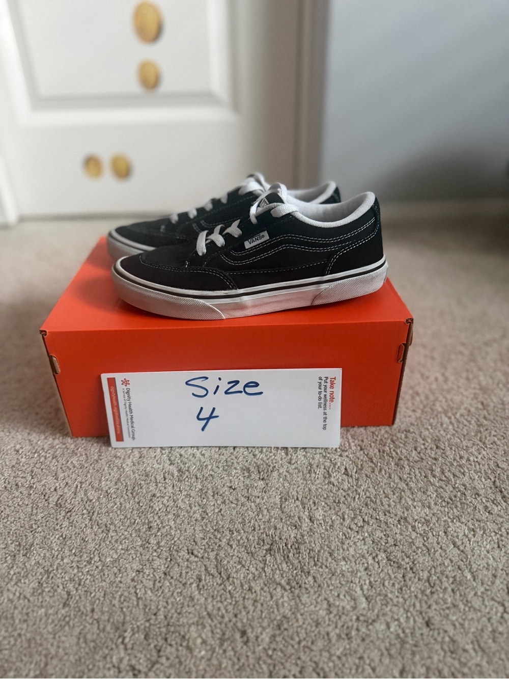 Vans Kids Black and White Low-Top Skate Sneakers
